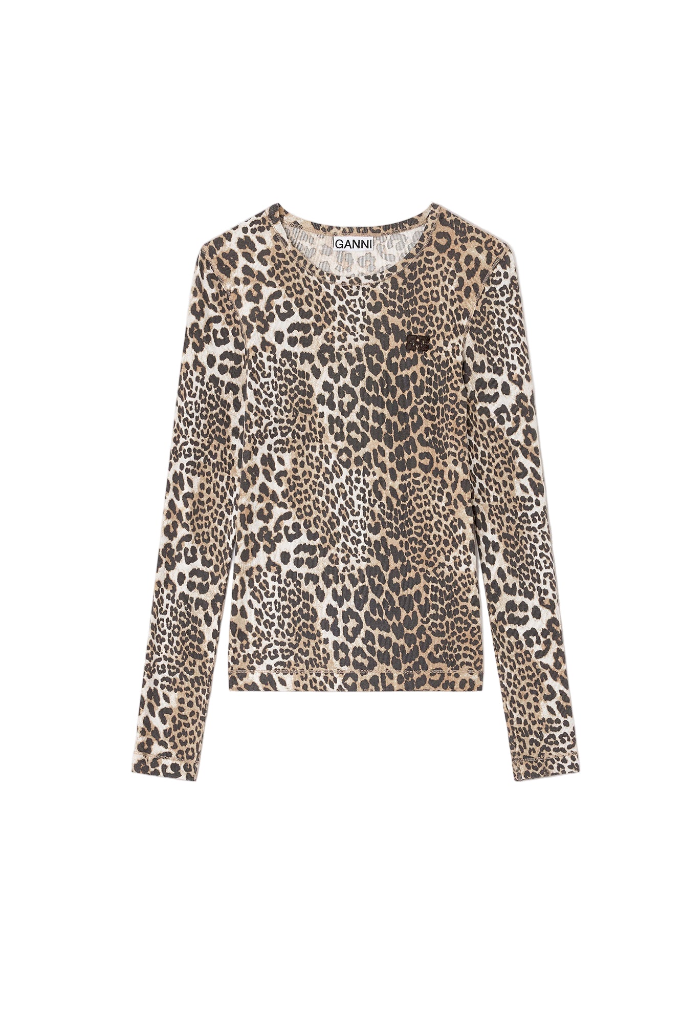 Image of Longsleeve rib jersey leopard